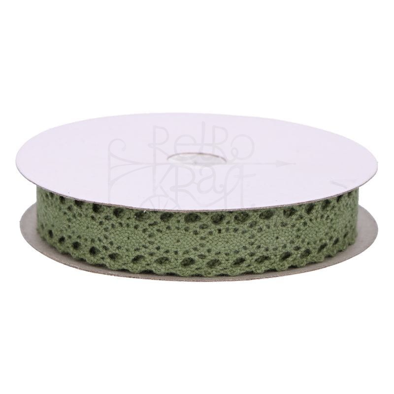 Koronka Bawe niana Zielona Oliwka 15mm 1mb RetroKraftShop pl koronka-bawe-niana-zielona-oliwka-15mm-1mb-retrokraftshop-pl