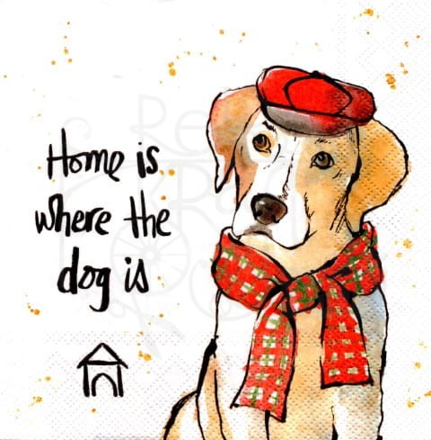 Serwetka 33 x 33 - Home is where the dog is