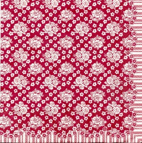 Serwetka 33 x 33 - Róże na różowym tle