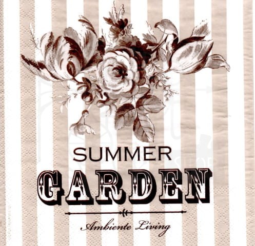 Serwetka 33 x 33 - Kwiaty taupe Summer Garden