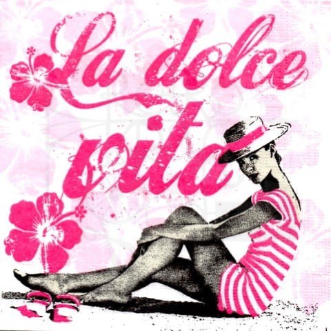 Serwetka 33 x 33 - La dolce vita, słodkie życie