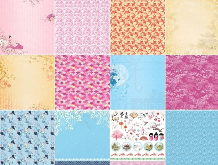 Papier 30x30 Scrapberry's Japanese Dreams Zestaw papierów