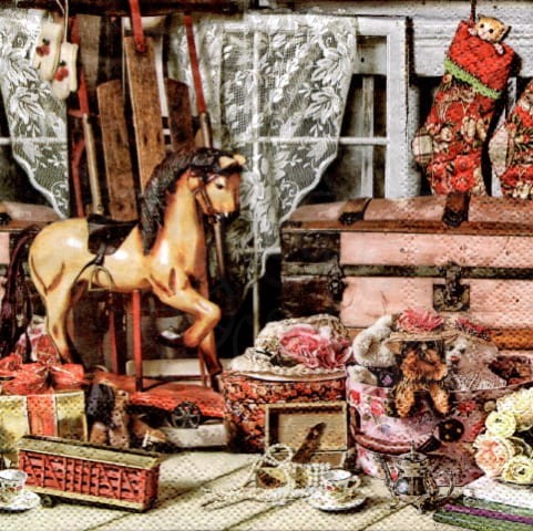 Serwetka 33 x 33 - Misie, choinka