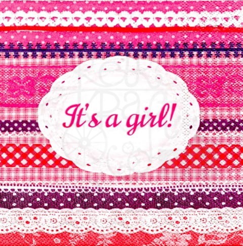 Serwetka 33 x 33 - It's a girl! To dziewczynka!