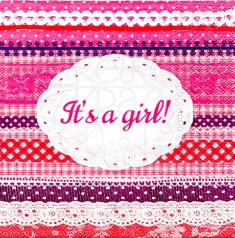 Serwetka 33 x 33 - It's a girl! To dziewczynka!