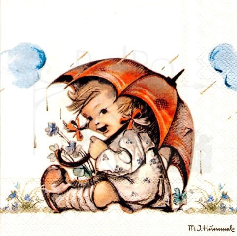 Serwetka 33 x 33 - Dziewczynka z parasolem