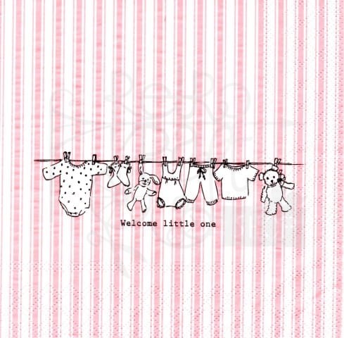Serwetka 33 x 33 - Welcome little one dziewczynka