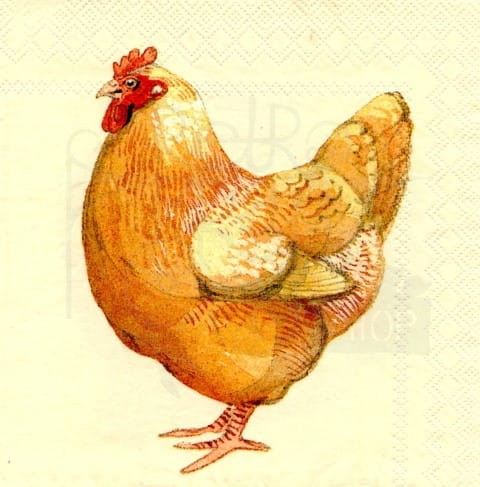 Serwetka 25 x 25 - Kura, Wielkanoc