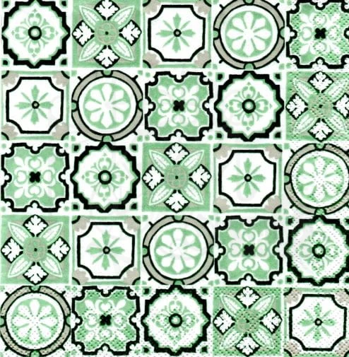 Serwetka 25 x 25 - Zielone kafelki