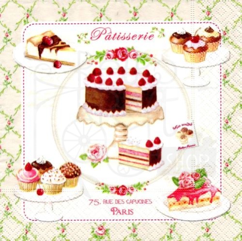 Serwetka 33 x 33 - Patisserie, tort, ciasto, muffinki