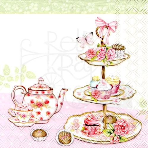 Serwetka 33 x 33 - Muffinki, herbata, dzbanek do herbaty