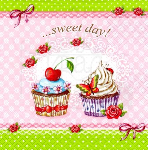 Serwetka 33 x 33 - Sweet day, muffiny