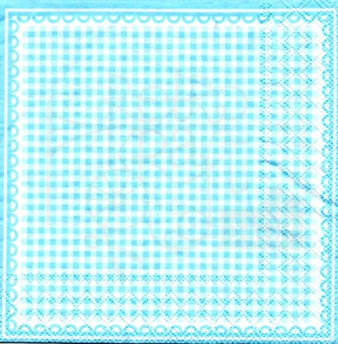 Serwetka 25 x 25 - Kratka niebieska z ramką