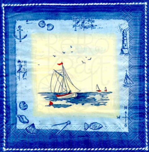 Serwetka 33 x 33 - Żaglówka na morzu