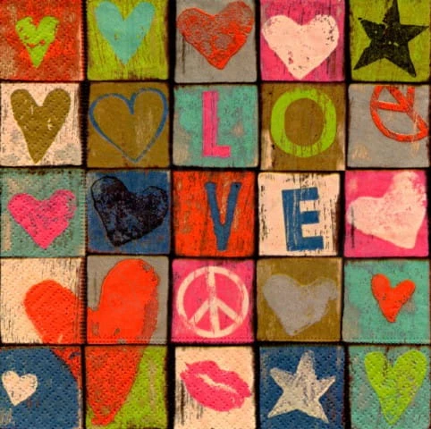 Serwetka 33 x 33 - Love and peace