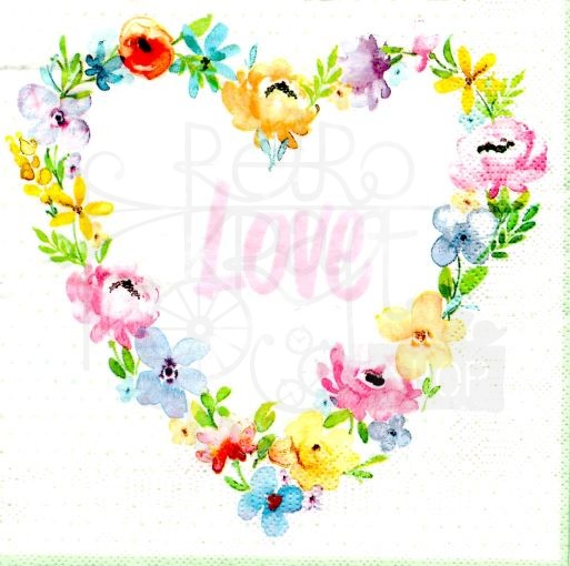Serwetka 33 x 33 - Serce love