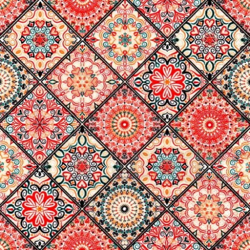 Serwetka 33 x 33 - Różowe boho
