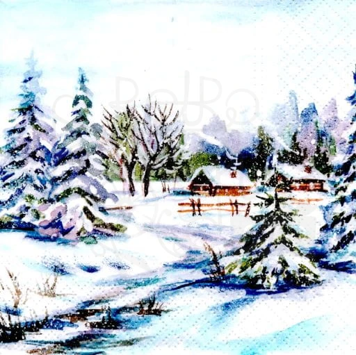 Serwetka 33 x 33 - Zimowy pejzaż