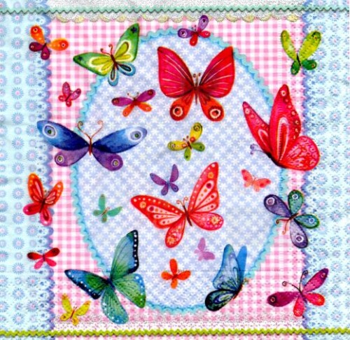 Serwetka 33 x 33 - Kolorowe motyle