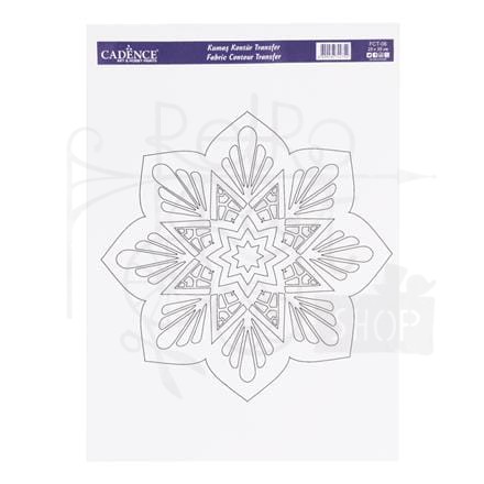 Konturowy transfer do tkanin 25x35 cm Mandala 2