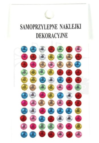 Naklejki dekoracyjne kryształki srebrne 6mm