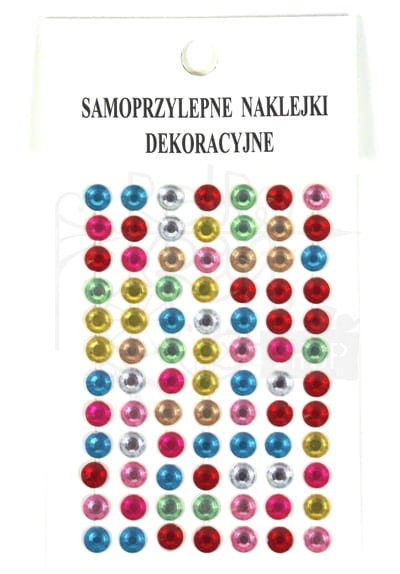 Naklejki dekoracyjne kryształki srebrne 6mm