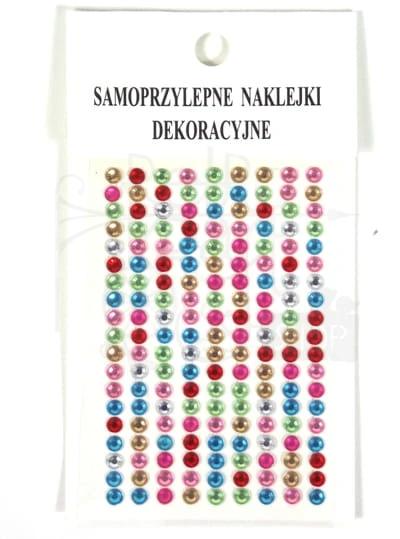 Naklejki dekoracyjne kryształki kolorowe 4mm