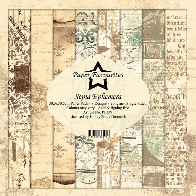 Papiery Dixi 30x30cm Sepia Ephemera
