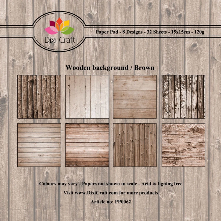 Papiery Dixi 15x15cm Wooden background Brown