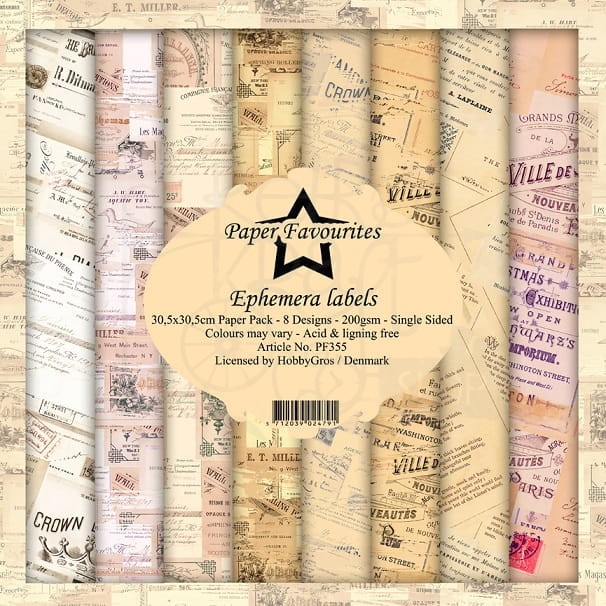 Papiery Dixi 30x30cm Ephemera Labels
