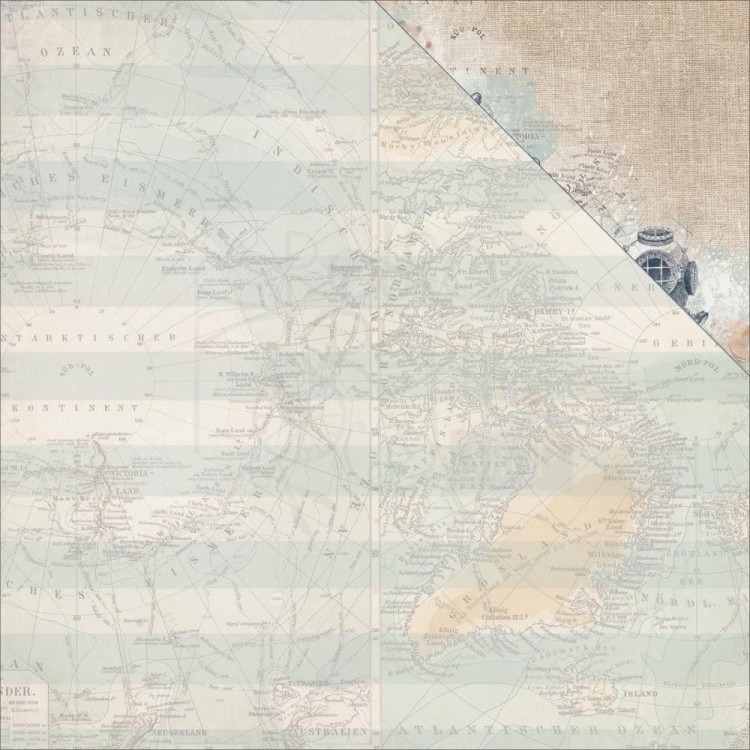 Papier 30x30 Kaisercraft High Tide Sea Map
