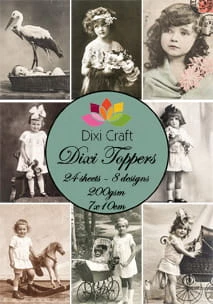 Papiery Toppers Dixi 7x10cm 0002, retro dzieci