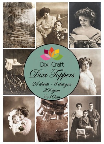 Papiery Toppers Dixi 7x10cm 0112, retro, miłość, dzieci