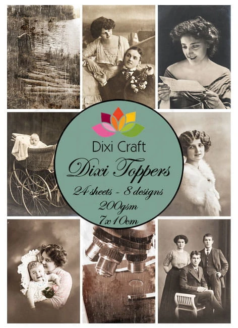 Papiery Toppers Dixi 7x10cm 0112, retro, miłość, dzieci