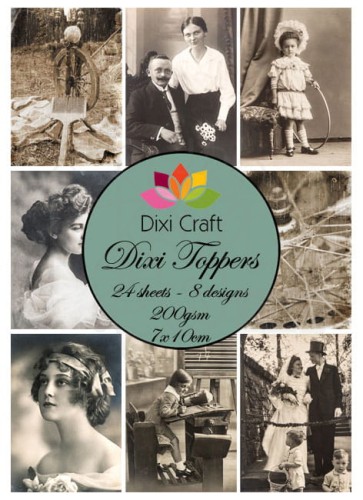 Papiery Toppers Dixi 7x10cm 0113, retro kobieta, ślub, dzieci
