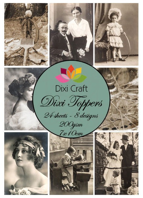Papiery Toppers Dixi 7x10cm 0113, retro kobieta, ślub, dzieci