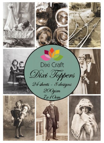 Papiery Toppers Dixi 7x10cm 0114, retro dzieci, ślub