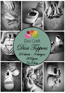 Papiery Toppers Dixi 7x10cm 0117, ciąża, buciki dziecięce