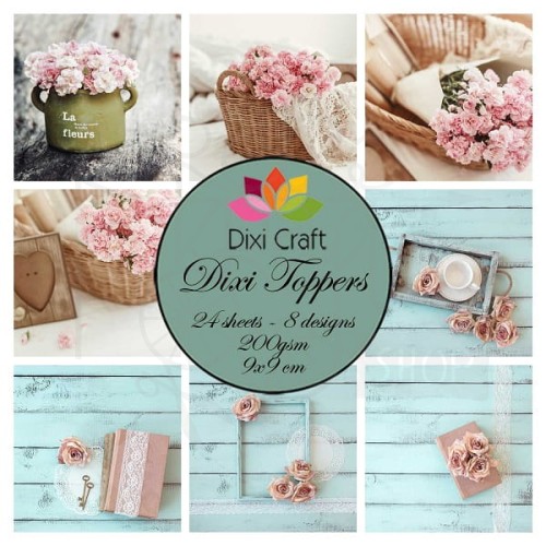 Papiery Toppers Dixi 9x9cm 0323, deski, róże