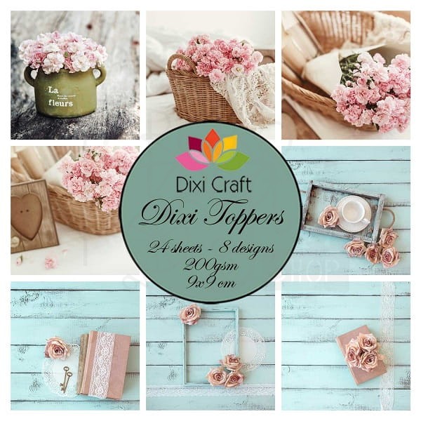 Papiery Toppers Dixi 9x9cm 0323, deski, róże