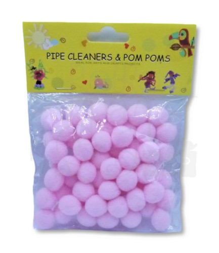 Pomponiki dekoracyjne 15mm jasny różowy