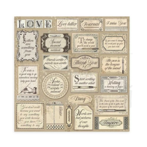 Zestaw papierów do scrapbookingu 20,3x20,3cm Caligraphy Stamperia