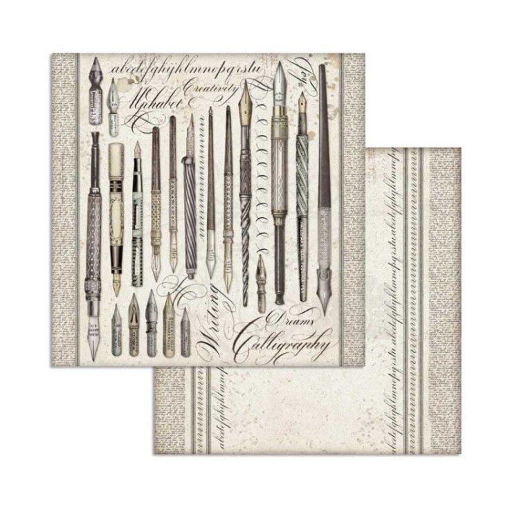 Zestaw papierów do scrapbookingu 20,3x20,3cm Caligraphy Stamperia