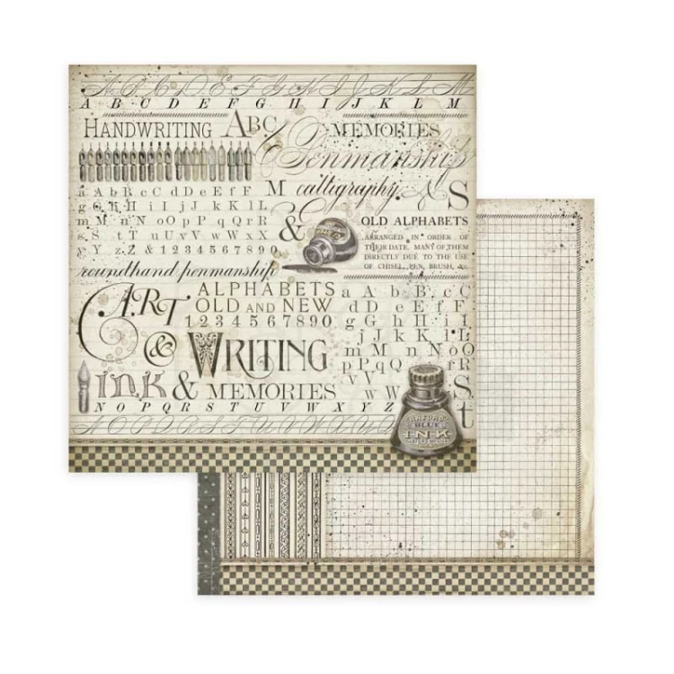 Zestaw papierów do scrapbookingu 20,3x20,3cm Caligraphy Stamperia