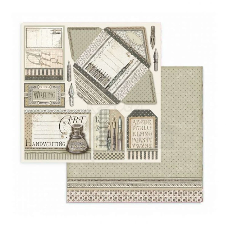 Zestaw papierów do scrapbookingu 20,3x20,3cm Caligraphy Stamperia