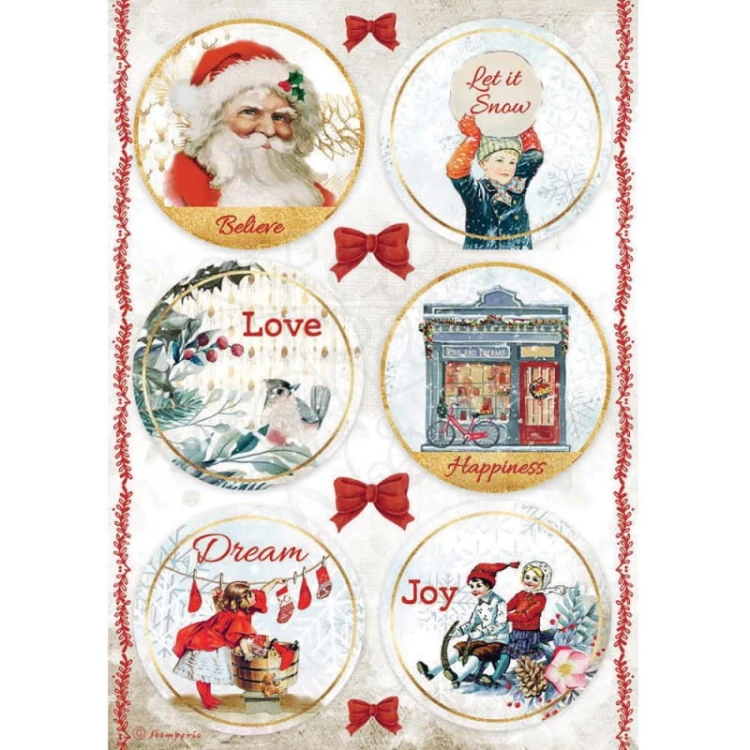 Papier ryżowy A4 Romantic Christmas Stamperia