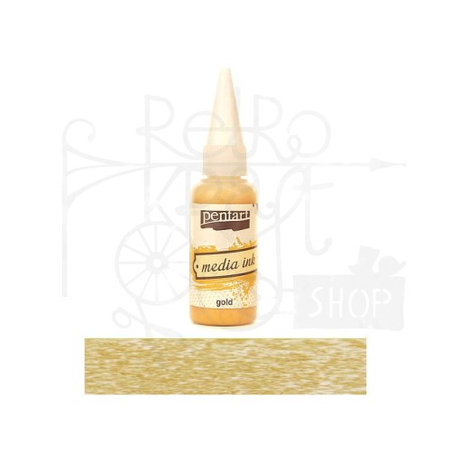 Tusz media ink 20 ml złoty Pentart
