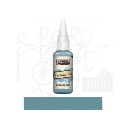 Tusz media ink 20 ml turkus niebieski Pentart