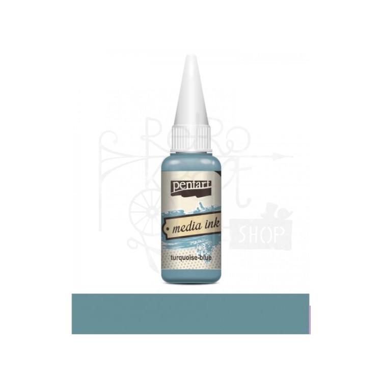 Tusz media ink 20 ml turkus niebieski Pentart