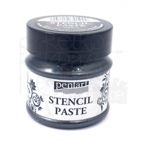 Pasta do szablonów 50ml metaliczna czarny diament Pentart
